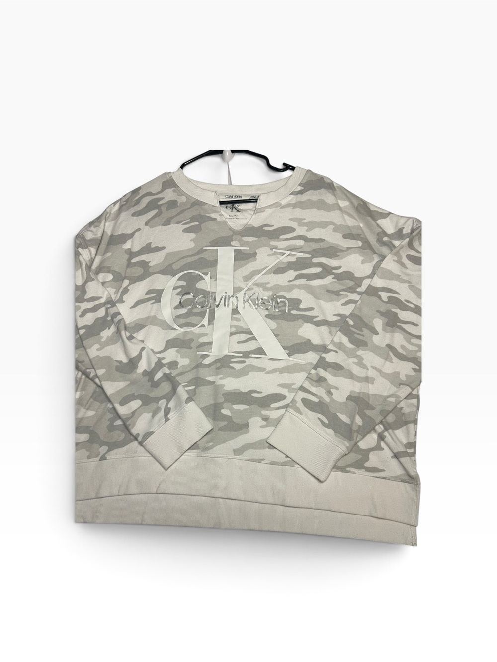 Calvin Klein Camo Logo Sweatshirt and Jogger Set Gray Size XL